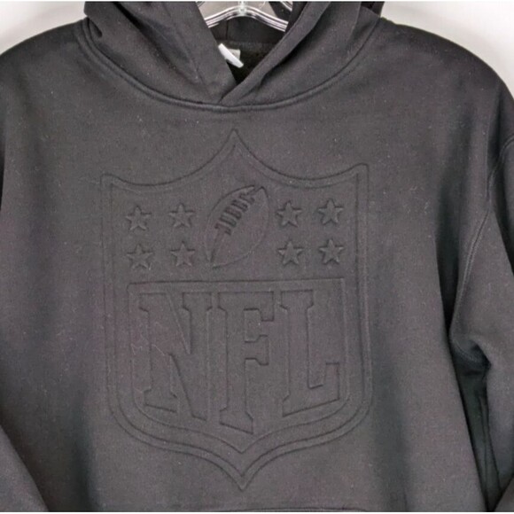 NFL Monochrome Puff Print Sweatshirt Black Mens Small Superbowl 56 Hoodie - Picture 1 of 11